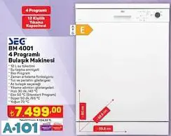 SEG 4 PROGRAMLI BULAŞIK MAKİNESİ